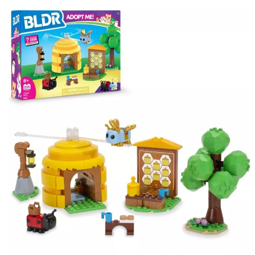 NEW BLDR Adopt Me! Coffee Shop Inerior with Queen Bee Building Set - 225 Pieces
